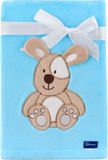 Be Mammy Babydeken - Dekbed - Kinderdeken - Wiegdeken - Dekentje Baby - 76 x 102 cm - Blauw - hond - BE-BE20-168-BBL