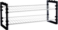 5five Schoenenrek/schoenenkast stapelbaar zilver/zwart 6 paar schoenen 50 x 19 x 67 cm metaal/kunststof
