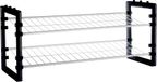 5five Schoenenrek/schoenenkast stapelbaar zilver/zwart 6 paar schoenen 50 x 19 x 67 cm metaal/kunststof