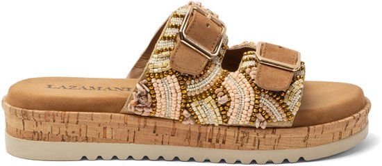 Lazamani Ragna Dames Slippers Beige - Maat 37