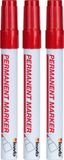KWB Markeerstift - Permanent Marker - Watervast - Rood - 3 stuks