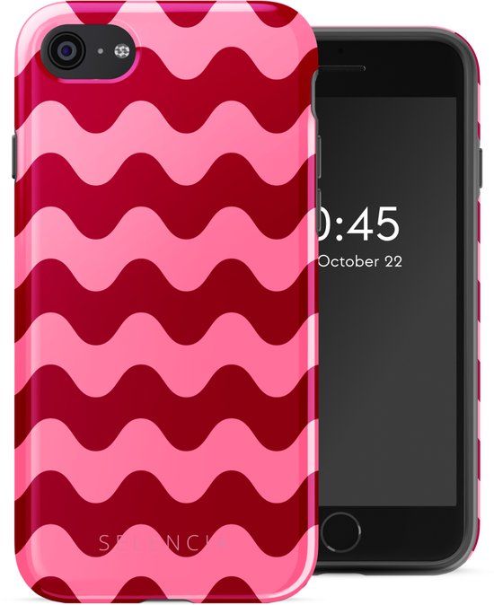 Selencia Hoesje - Geschikt voor Apple iPhone SE (2022) / SE (2020) / 8 / 7 / 6s / 6 - Backcover - Wave Vibes Lipstick