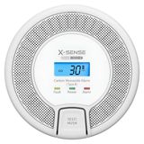 X-Sense CO03D-W Détecteur de fumée Détecteur de monoxyde de carbone Connectable Sans fil Blanc/Gris