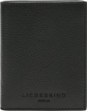 LIEBESKIND BERLIN Leren Kaarthoes Hilla Small Pebble Arcie Card Etui Black Zwart