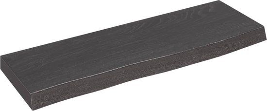 vidaXL Wandschap - 60x20x4 cm - Massief Eikenhout - Donkerbruin
