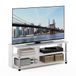 Furinno 3-laags standaard voor tv, gebouwd hout, wit eiken/roestvrij staal, 39,4 (D) x 104,4 (B) x 40,1 (H) cm