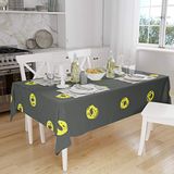 Bonamaison Tafelkleed, Anti-Mold, Sneldrogend, Waterdicht, 100% Polyester Tafellaken, Neon Geel, Rook, 140 x 160 Cm
