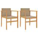 VidaXL Tuinstoelen 2 stuks Acaciahout, Polyrattan, Staal Beige