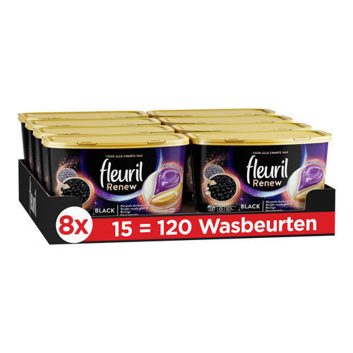 Fleuril Fleuril Renew Black Caps - wascapsules - voordeelverpakking - 8 x 15 wasbeurten - 120 wasbeurten