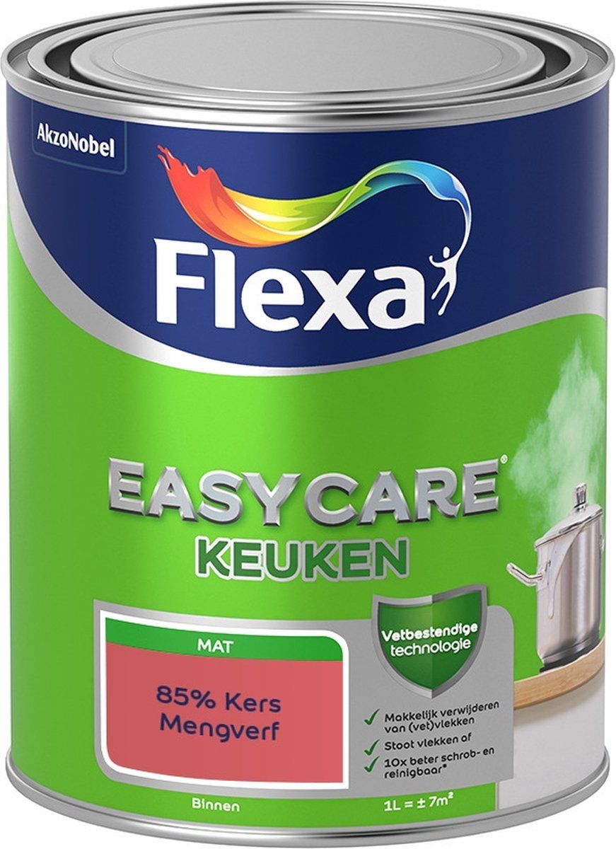 FLEXA Easycare Muurverf - Keuken - Mat - Mengkleur - 85% Kers - 1 liter