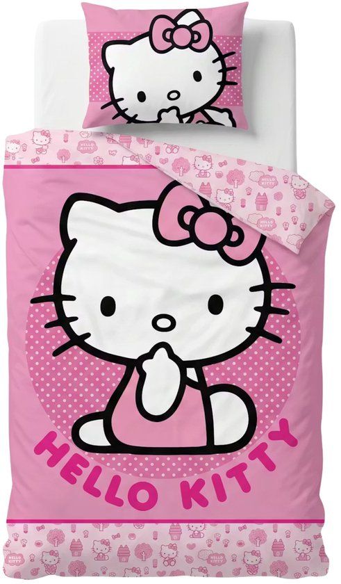 4KidsOnly Hello Kitty Dekbedovertrek - 140 x 200 cm - Polyester - Roze