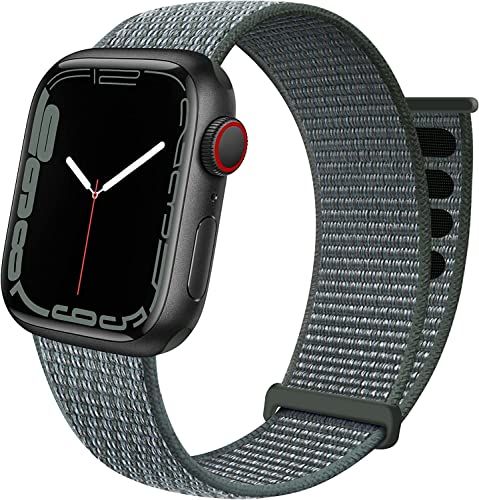 Strap-it nylon loop bandje - grijs-groen - 38/40/41mm - Apple Watch