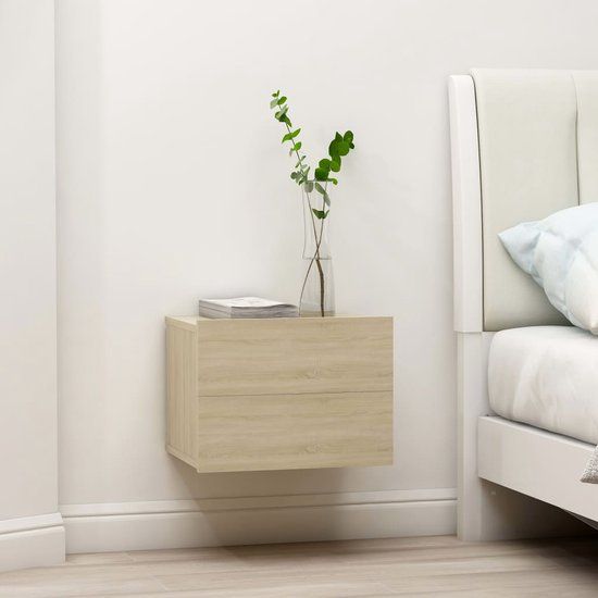 vidaXL Nachtkastjes 2 stuks 40x30x30 cm Bewerkt Hout Sonoma Eikenkleurig