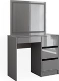 Vicco Kaptafel set Sherry, Hoogglans grijs, 90 cm met LED-spiegel