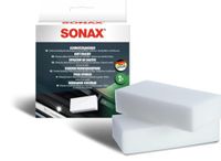 SONAX Vlekken VerwijderSpons (2 stuks) voor het verwijderen van hardnekkig vuil van kunststof onderdelen in het auto-interieur | Art-Nr. 04160000