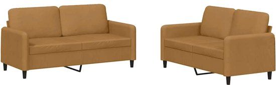 vidaXL 2-delige Loungeset fluweel bruin