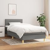 Maison Exclusive - Lit boxspring avec matelas, gris foncé, 90x200 cm, textile