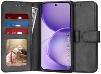Techsuit Diary Book Wallet Case Zwart geschikt voor Oppo Reno16 F/FS