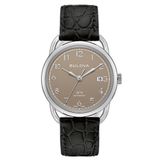 Bulova 96B324 Heren Polshorloge Automatisch Leer Zilverkleurig Bruin