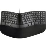 Matias FK313PC-DE Sculpted Ergonomic Wired Keyboard for PC Toetsenbord USB QWERTZ, Duits Zwart Ergonomisch