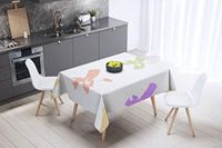 Bonamaison Tafelkleed, Anti-Mold, Sneldrogend, Waterdicht, 100% Polyester Tafellaken, Willekeurig patroon, 140 x 140 Cm - Ontworpen en Vervaardigd in Turkije