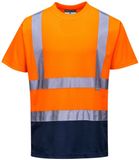 Portwest S378 Tweekleuren T-Shirt, Normaal, Oranje/Marine, Grootte XXXL