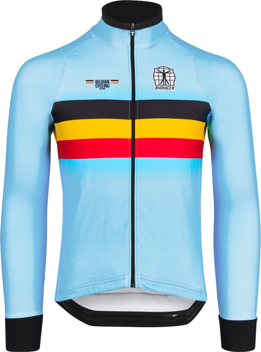 Bioracer - Officieel Team België (editie 2023) - Icon Fietsshirt met Lange Mouwen - Tempest Thermal - Blauw - Maat XXL