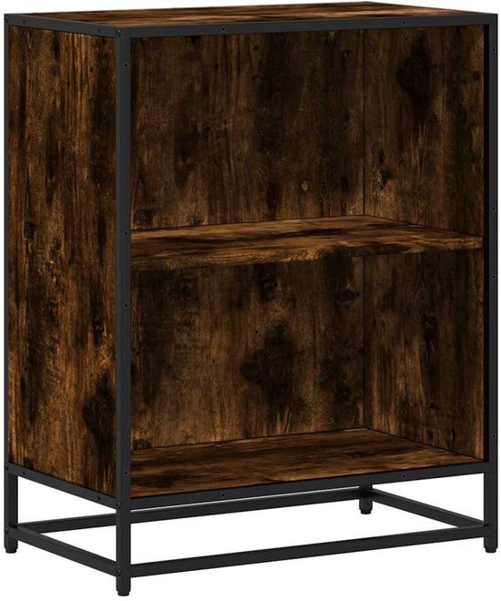 vidaXL Boekenkast - 60x35x76 cm - Bewerkt Hout - Gerookt Eikenkleurig