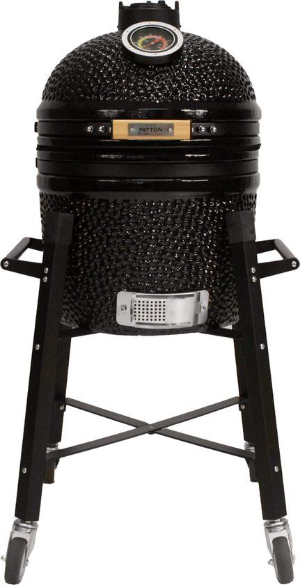 Patton Premium Kamado 15'' - Zwart - Houtskoolbarbecue - Met wielen