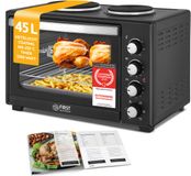TZS First Austria Four indépendant - 45L - Premium-X-coating - Mini four à convection avec plaques de cuisson, 3200W - max 230°C