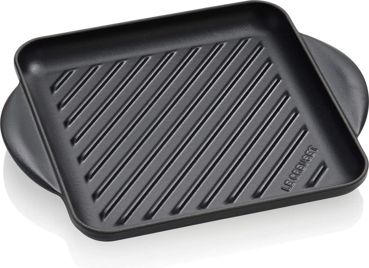 Le Creuset Vierkante grill 24cm Mat Zwart