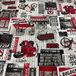 Kt KILOtela - Bedrukte Canvasstof, Decoratie, Bekleden, Kussens, Gordijnen, Dekens, Tassen, Tafelkleden, Handwerk, 300 cm Lang x 280 cm Breed, Italië, Vespa, Pizzeria, Rood, Zwart - 3 Meter