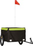vidaXL Fietstrailer 45 kg ijzer zwart en groen
