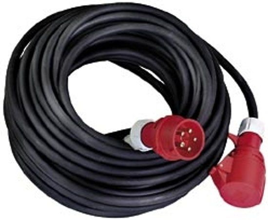 AS-Schwabe Zwarte rubberen verlengkabel 50 m