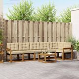 vidaXL - Buiten - bank - set - 7 - st - Natuurlijk - en - Beige
