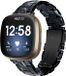 Strap-it Resin smartwatch bandje - geschikt voor Fitbit Sense / Fitbit Versa 3 - zwart mix