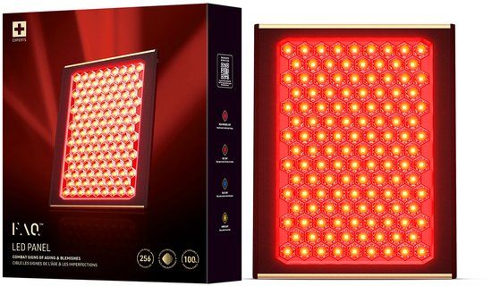 FAQ LED Paneel - 256 Multi-Color LED-licht met Amber, Blauw, Rood Licht & Diep Nabij-Infrarood - Draagbare Gezichts-Infrarood Warmtelamp voor Pijnverlichting, Slaap en Huidverbetering