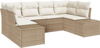 vidaXL Banc de jardin 6 places beige et crème
