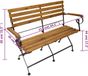 vidaXL Banc de jardin pliable 112 cm bois d'acacia massif