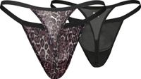 Puma Dames Tanga Strings Animal Mesh 2 Stuks Maat S Zwart