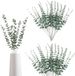 RHQFDM 30 pièces 38 cm eucalyptus artificiels branches plantes en plastique vert eucalyptus décoration branches artificielles feuilles décoration pour mariages, jardins, décorations de bureau (vert foncé)