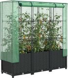 Maison Exclusive - Potager surélevé avec serre intégrée, aspect rotin, 120 x 40 x 138 cm