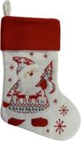 Peha Kerstsok wit/rood pluche 45 cm