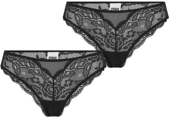 Urban Classics Kanten brazilian slips (Set van 2) Dames Ondergoed - Zwart - XL