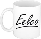 Bellatio Decorations Eelco Naam koffiemok - beker - met sierlijke letters - wit