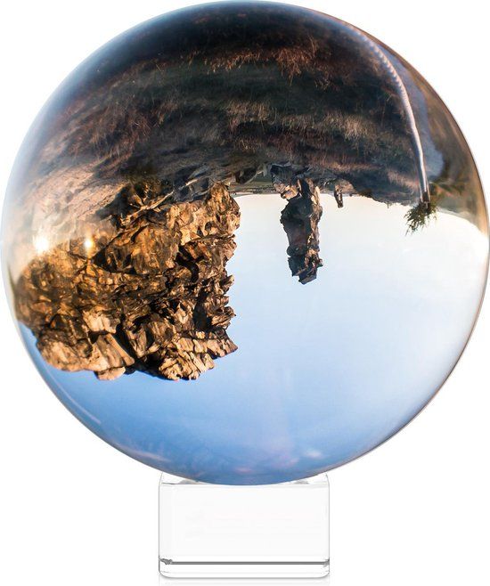 Navaris Glazen Bol voor Fotografie - Lensball Ø 130mm - Kristallen Bal met Standaard - Helder