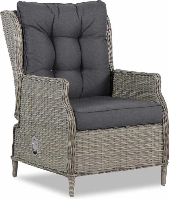 Garden Collections New Castle lounge tuinstoel verstelbaar - Grijs-antraciet