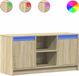 vidaXL Tv-meubel met LED - 100x34x50 cm - Bewerkt Hout - Sonoma Eikenkleurig