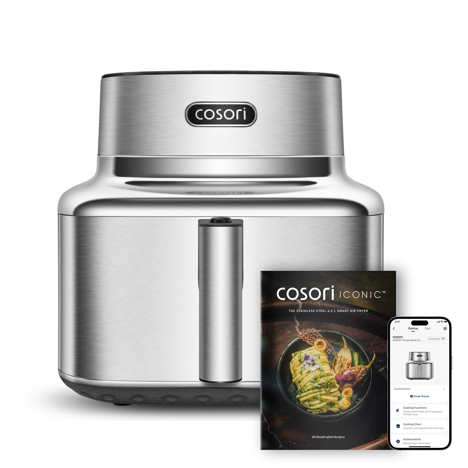 Cosori Iconic Single Heteluchtfriteuse 6.2L Roestvrijstaal