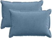 vidaXL - Kussensloop - 2 stuks - Blauw - 50 x 80 cm - Corduroy